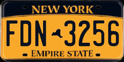NY license plate FDN3256