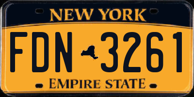 NY license plate FDN3261