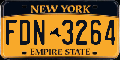 NY license plate FDN3264