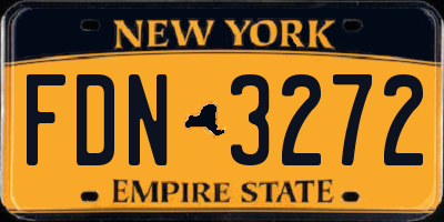 NY license plate FDN3272