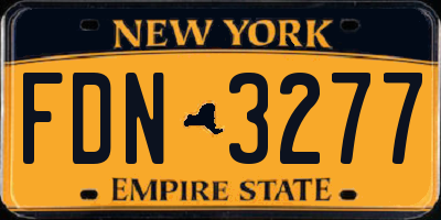 NY license plate FDN3277