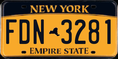 NY license plate FDN3281