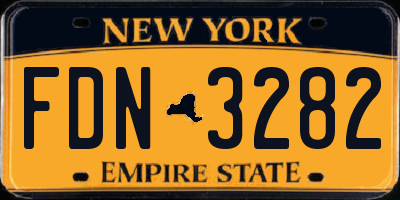 NY license plate FDN3282