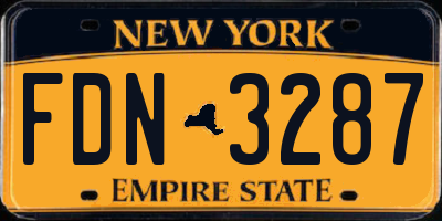 NY license plate FDN3287