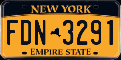 NY license plate FDN3291