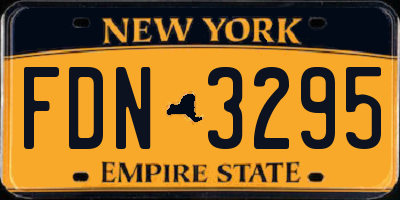 NY license plate FDN3295
