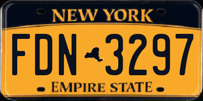 NY license plate FDN3297
