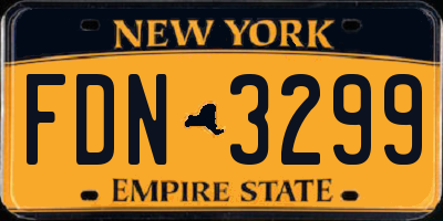 NY license plate FDN3299