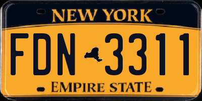 NY license plate FDN3311