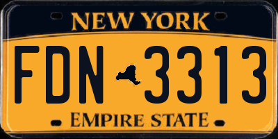NY license plate FDN3313