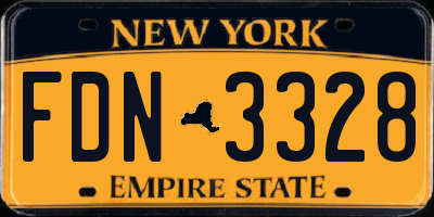 NY license plate FDN3328