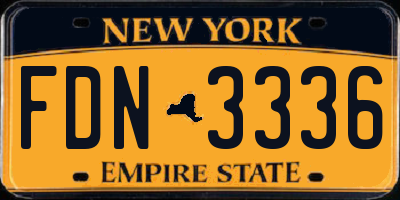 NY license plate FDN3336