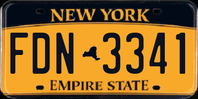 NY license plate FDN3341