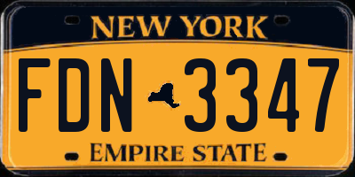NY license plate FDN3347