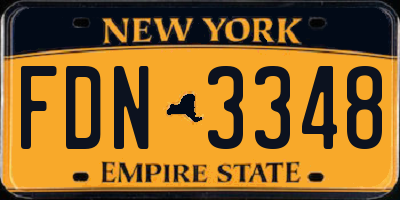 NY license plate FDN3348