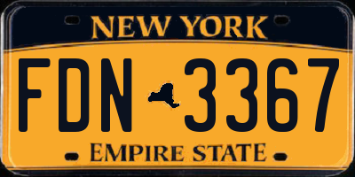 NY license plate FDN3367