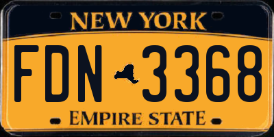 NY license plate FDN3368
