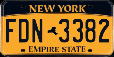 NY license plate FDN3382