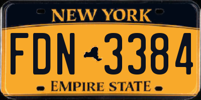 NY license plate FDN3384