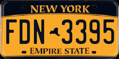 NY license plate FDN3395