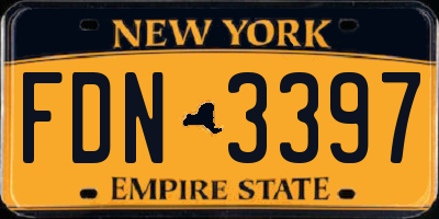 NY license plate FDN3397