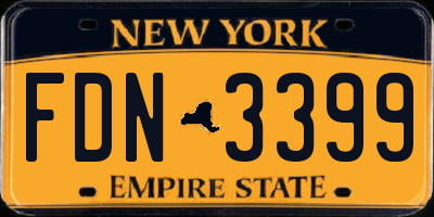 NY license plate FDN3399
