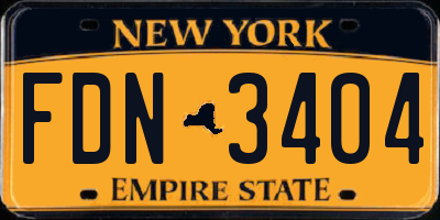 NY license plate FDN3404