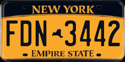 NY license plate FDN3442