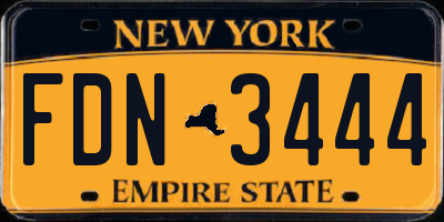 NY license plate FDN3444