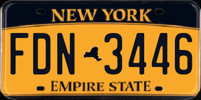 NY license plate FDN3446