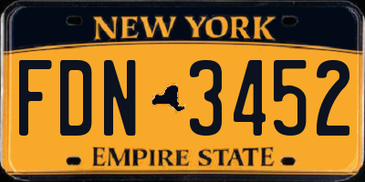 NY license plate FDN3452