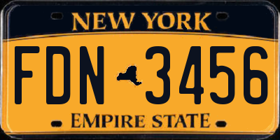 NY license plate FDN3456