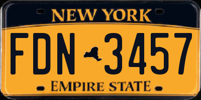 NY license plate FDN3457