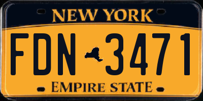 NY license plate FDN3471