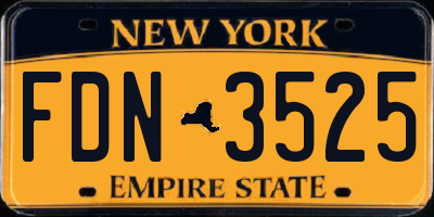NY license plate FDN3525