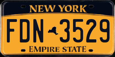 NY license plate FDN3529