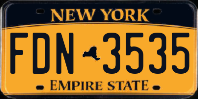 NY license plate FDN3535
