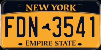 NY license plate FDN3541