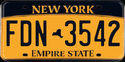 NY license plate FDN3542