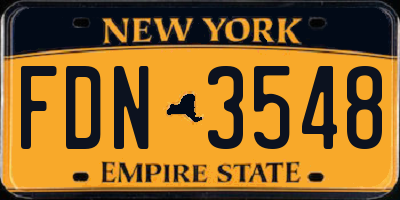 NY license plate FDN3548