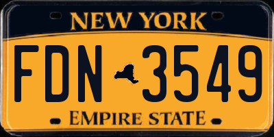 NY license plate FDN3549