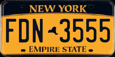 NY license plate FDN3555