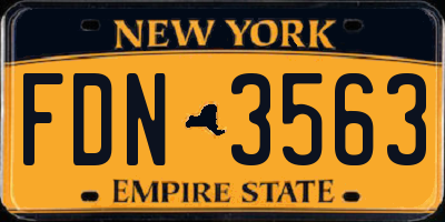 NY license plate FDN3563