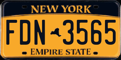 NY license plate FDN3565