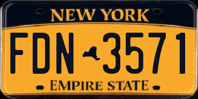 NY license plate FDN3571
