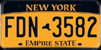 NY license plate FDN3582