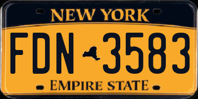 NY license plate FDN3583