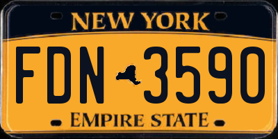 NY license plate FDN3590