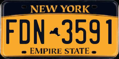 NY license plate FDN3591