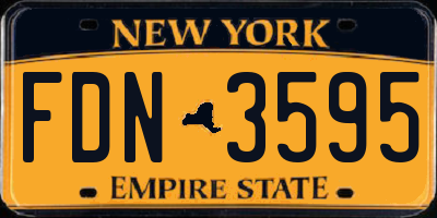 NY license plate FDN3595